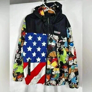 Vintage Unisex Members Only Nickelodeon Full Zip Hooded Character Jacket